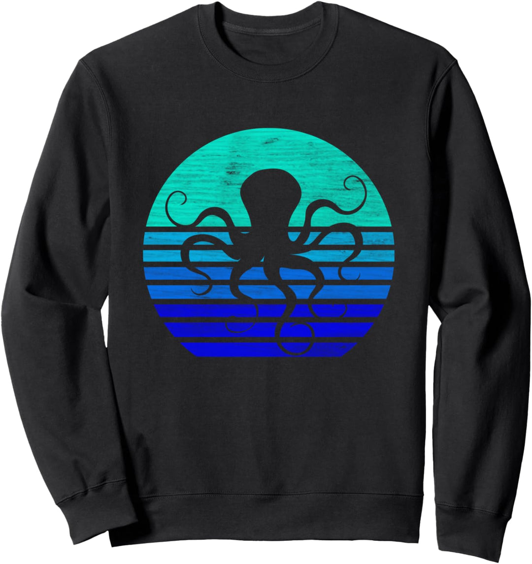 Retro Oktopus Silhouette Sweatshirt