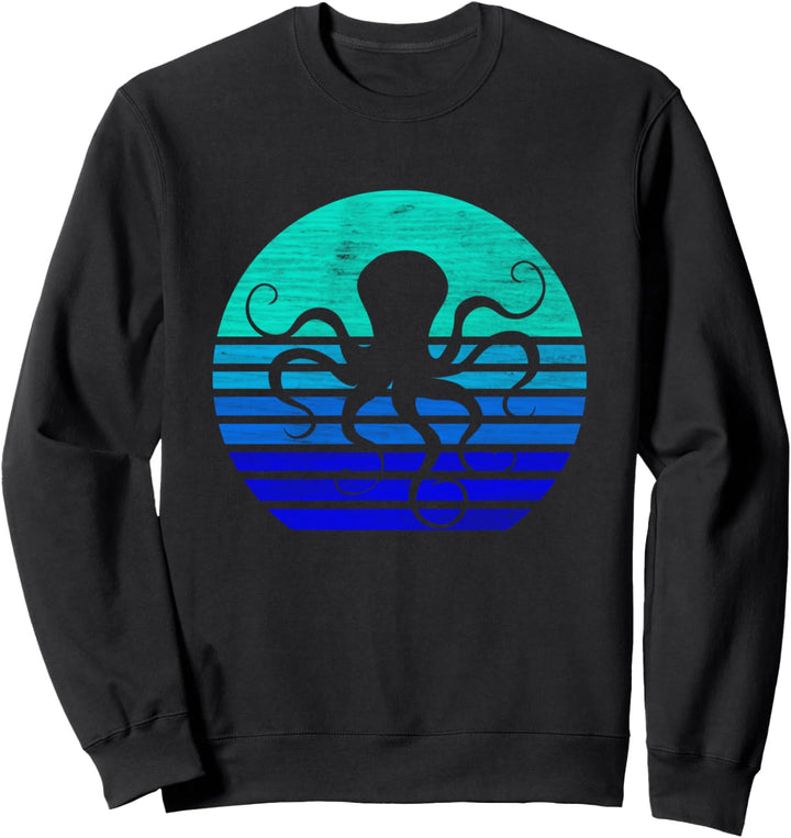 Retro Oktopus Silhouette Sweatshirt