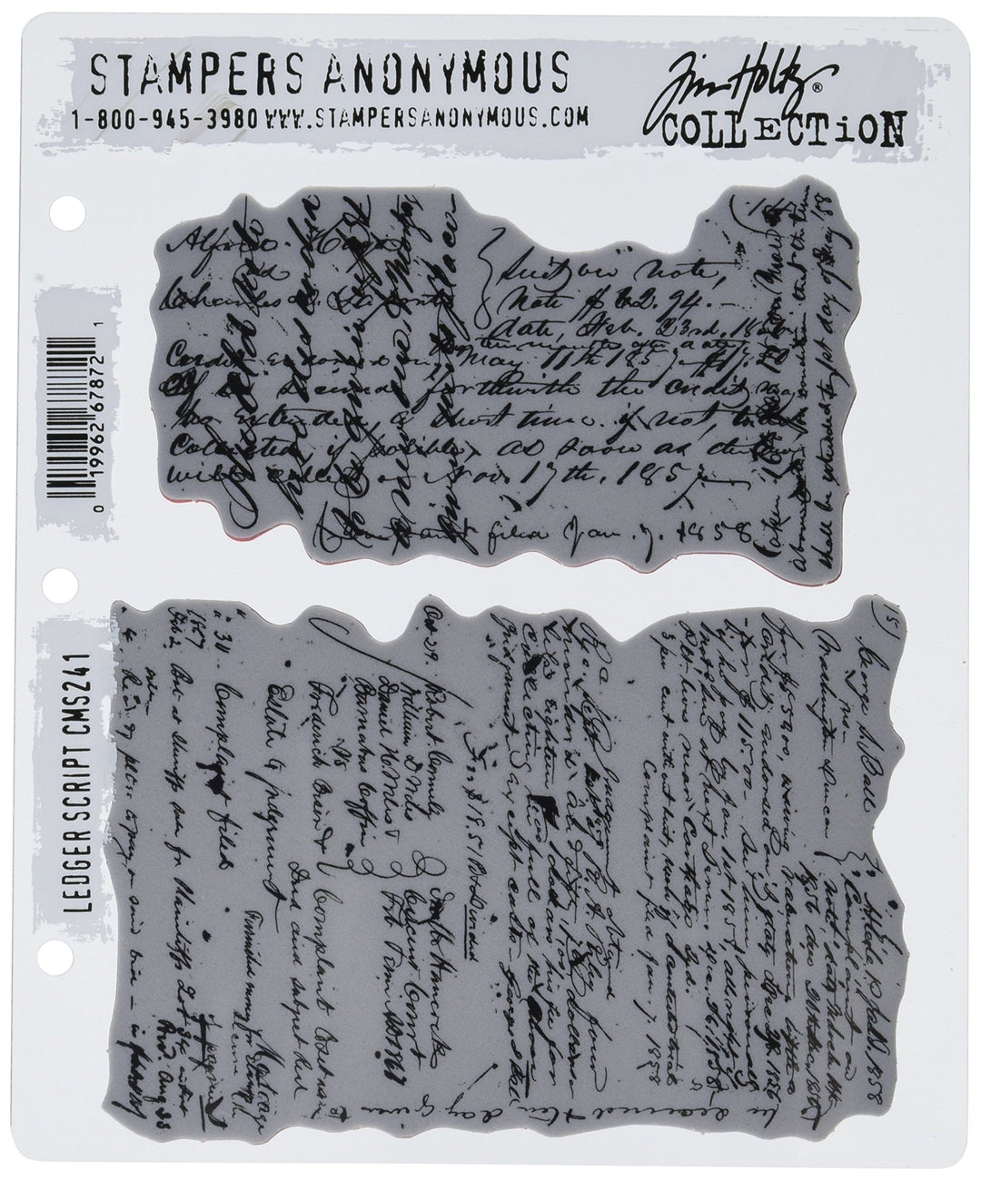 Art Gone Wild Ledger Script selbst Stempel-Set, grau, Ledger Script