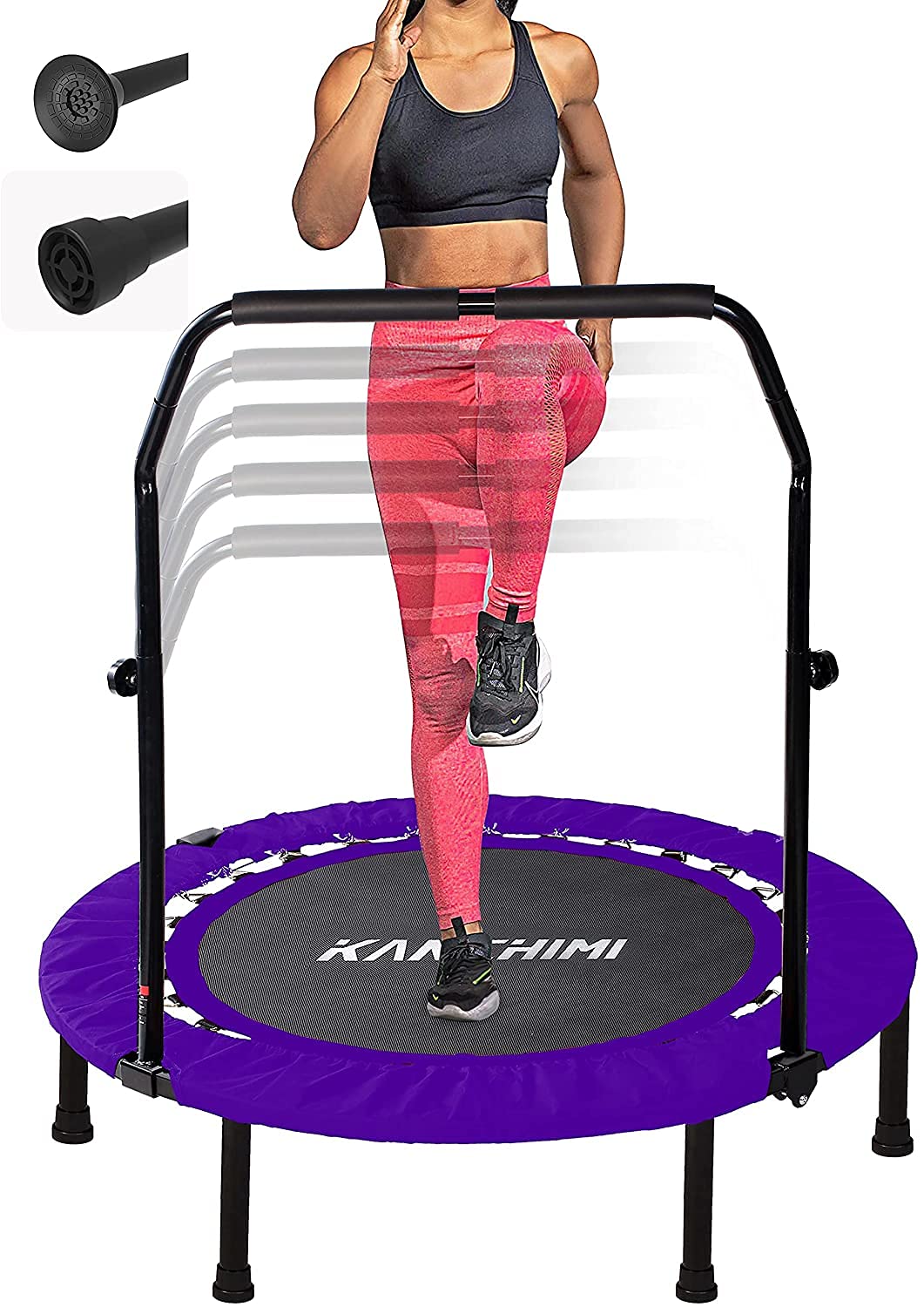 Kanchimi Faltbar Mini Fitness Indoor Exercise Workout Rebounder Sport Trampolin mit Griff, 8 Violett