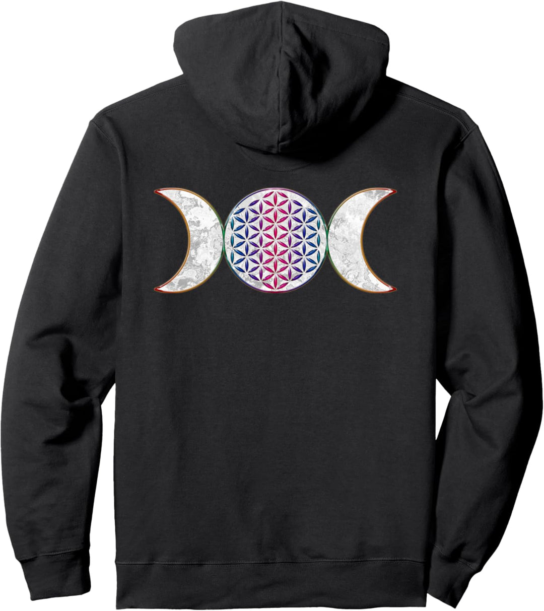 Goddess Triple Moon - Flower Of Life 2 - Fan Fun Pullover Hoodie