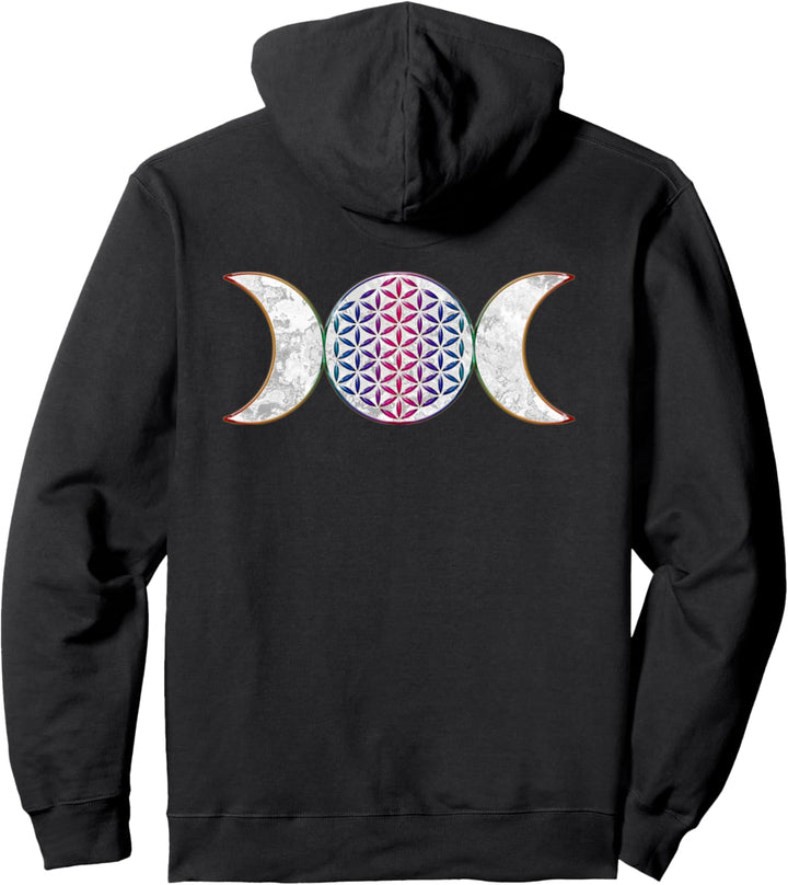 Goddess Triple Moon - Flower Of Life 2 - Fan Fun Pullover Hoodie