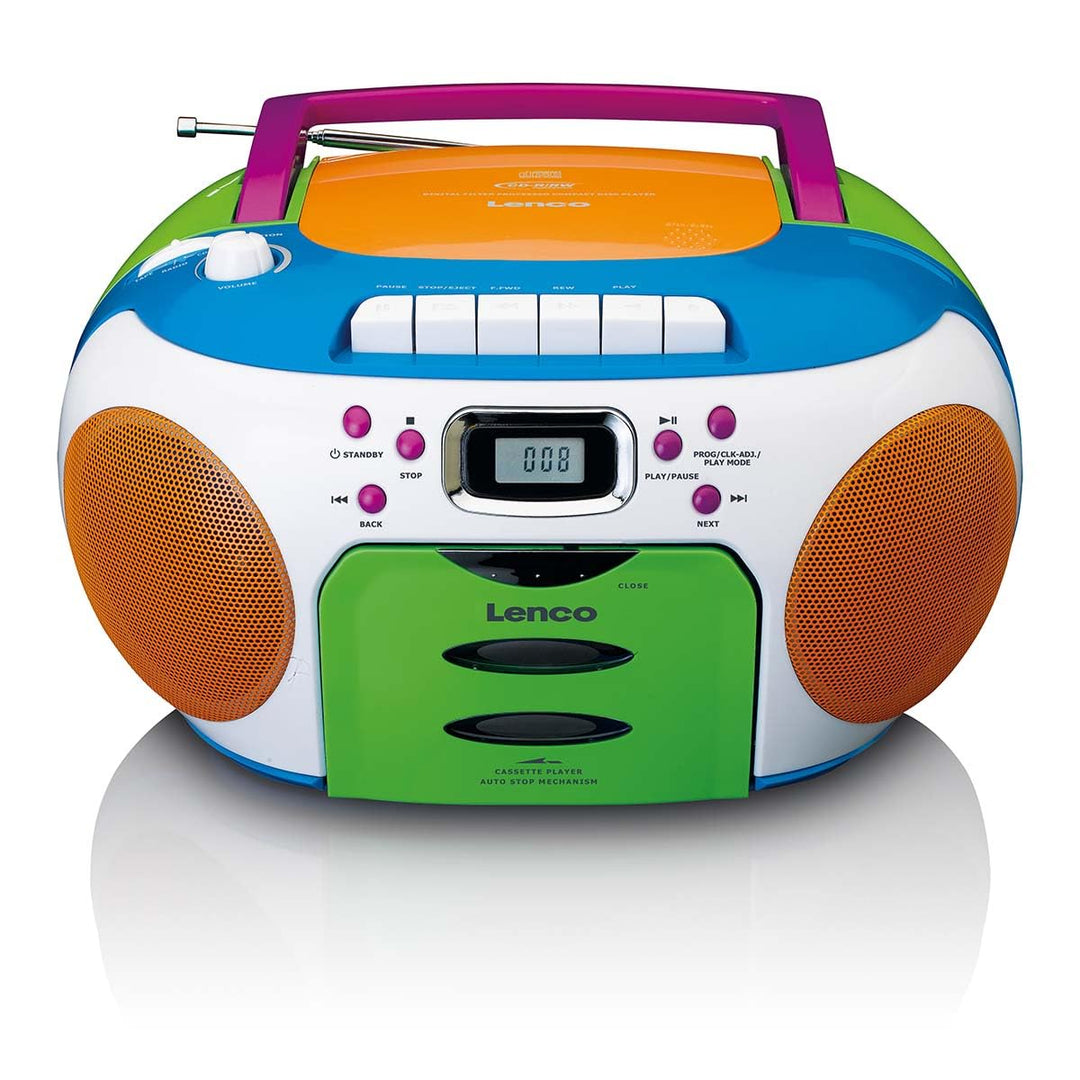 Lenco SCD-971 -Kinderradio - Kassettenradio mit CD - CD-Radio - Kassettenplayer - Stereo Lautspreche
