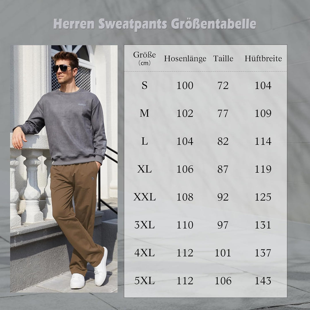 Herren Jogginghose Baumwolle Sweathose Lange Atmungsaktiv Sporthose Yogahose Klassische Trainingshos