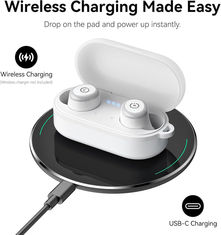 TOZO T10 Kopfhörer Kabellos Bluetooth In Ear mit Ladecase 55 Std. IPX8 | ENC für klare Anrufe und Kl
