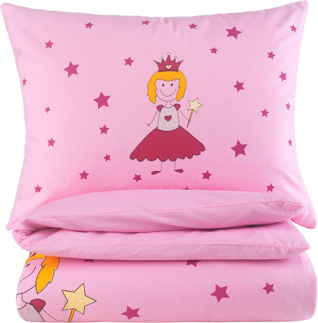 BaSaTex Kinder Baby Bettwäsche Set für Mädchen und Jungen | 100x135 cm + 40x60 cm | 100% Baumwolle R