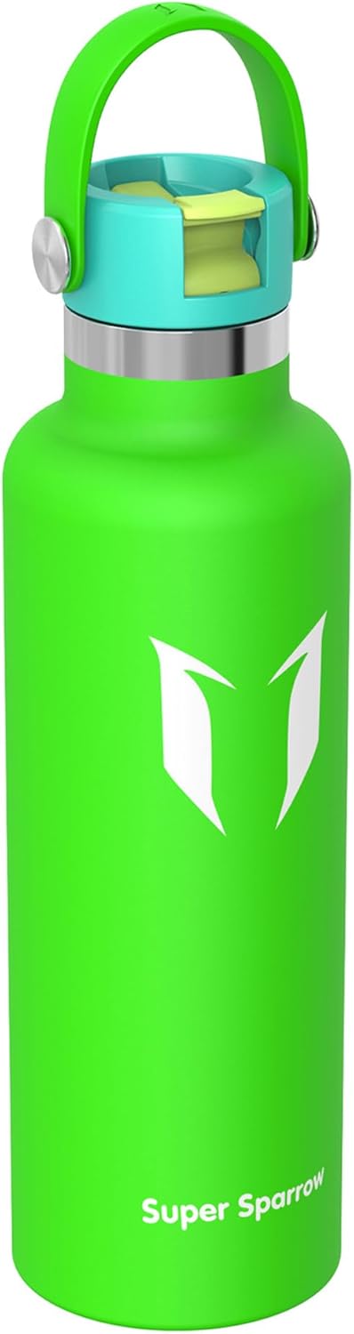 Super Sparrow Trinkflasche Edelstahl - Thermobecher - 350ml, 500ml, 750ml, 1L - Standardmund Stroh-D