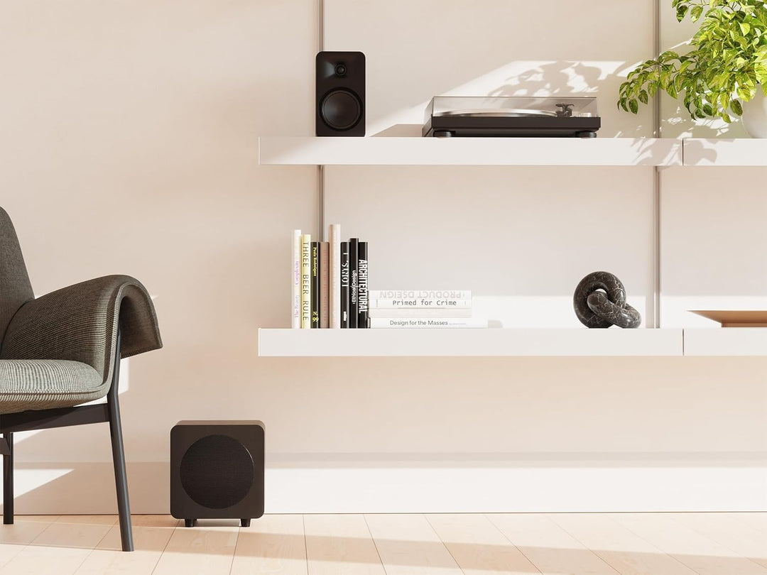 Kanto SUB6 Sealed Powered Subwoofer | 200W Peak Power | 6” Woofer | Quick & Accurate Bass | Ultra-co