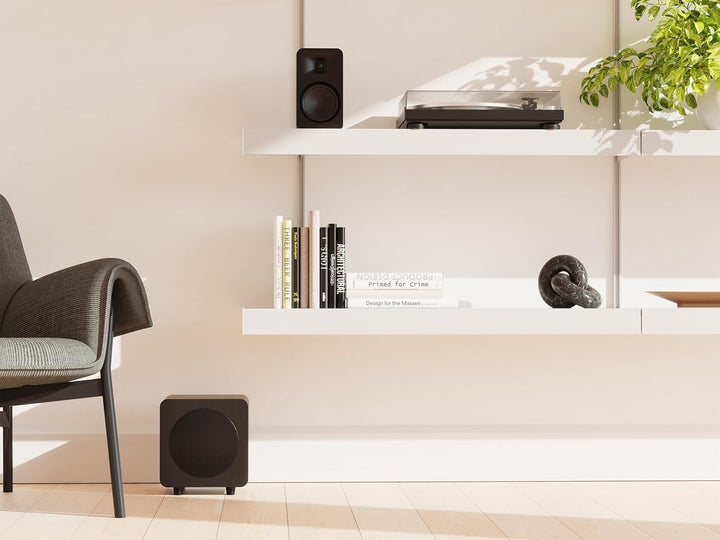 Kanto SUB6 Sealed Powered Subwoofer | 200W Peak Power | 6” Woofer | Quick & Accurate Bass | Ultra-co