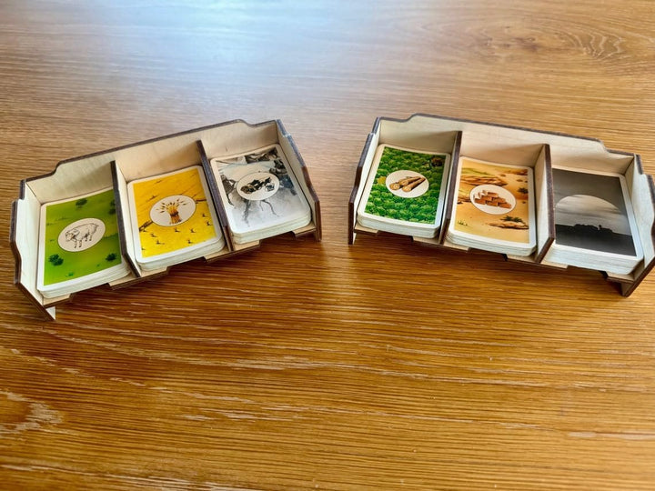 Kartenhalter für Spielkarten von Siedlerspielen aus Holz 55x80mm, 55x80mm