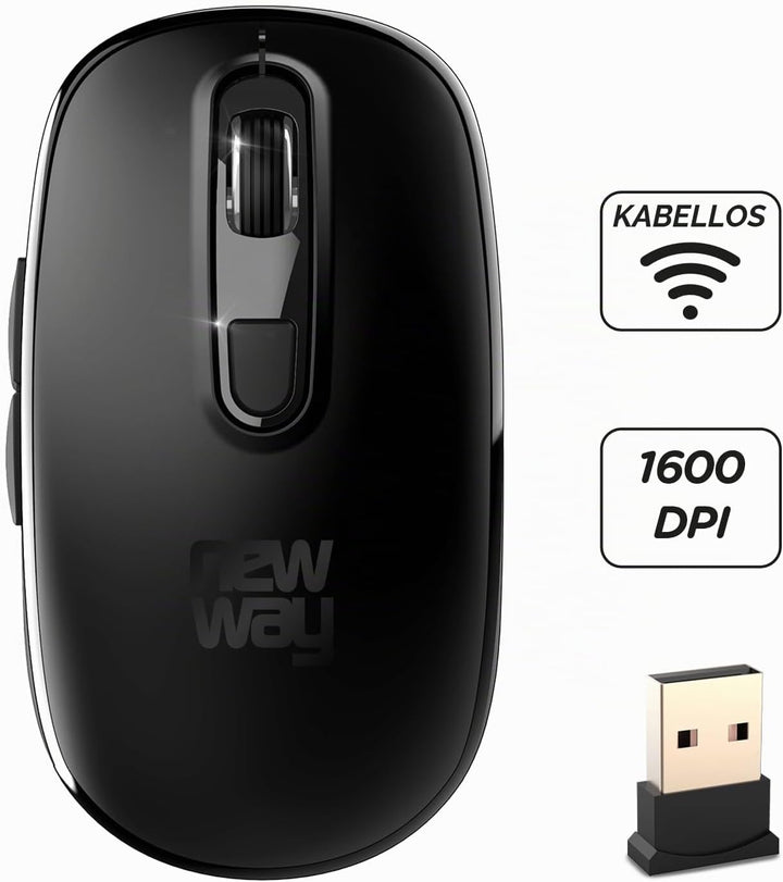 NEWWAY - RF02 Wireless 2,4 GHz Tastatur Maus Pack mit Matte - 105 Tasten 13 Multimedia-Tastenkombina