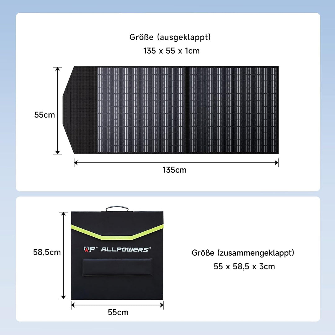 ALLPOWERS Faltbares Solarpanel 100W Solarmodul Speziell für Tragbare Powerstation und Outdoor Solarg