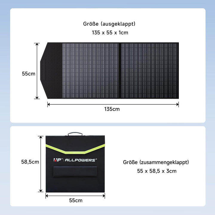 ALLPOWERS Faltbares Solarpanel 100W Solarmodul Speziell für Tragbare Powerstation und Outdoor Solarg