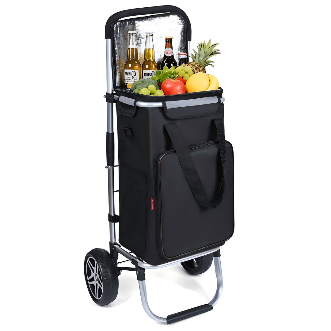 YEAUPE PRO Einkaufstrolley klappbar 49L, bis 25 kg Tragkraft, 21 cm Räder, Aluminiumrahmen, kompakte