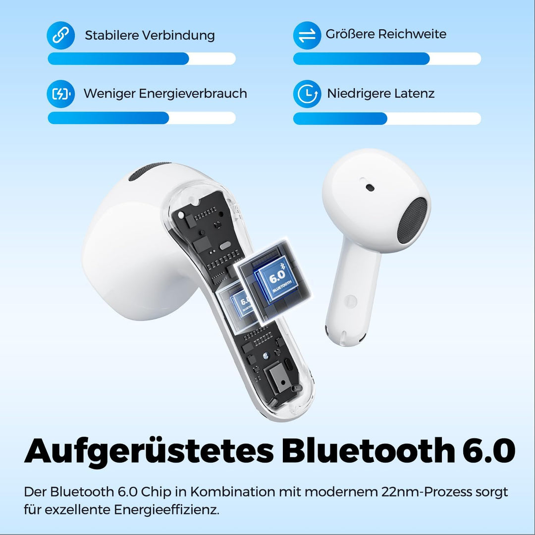 SoundPEATS Air6 HS BT 6.0 kabellose Kopfhörer, Semi-In-Ear-Kopfhörer für leichtes und angenehmes Tra