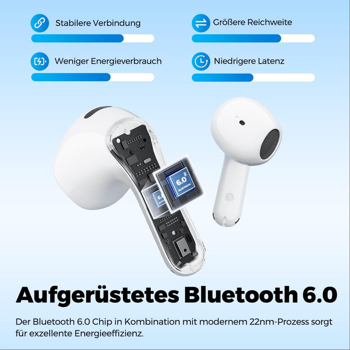 SoundPEATS Air6 HS BT 6.0 kabellose Kopfhörer, Semi-In-Ear-Kopfhörer für leichtes und angenehmes Tra