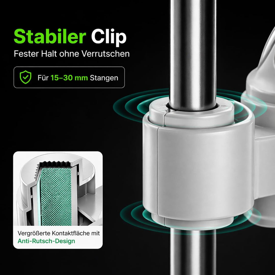 Grow Ventilator Oszillierend mit Clip, 10 Stufen Klemmventilator, 330 CFM Umluftventilator leise, EC