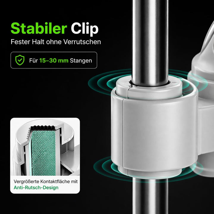 Grow Ventilator Oszillierend mit Clip, 10 Stufen Klemmventilator, 330 CFM Umluftventilator leise, EC