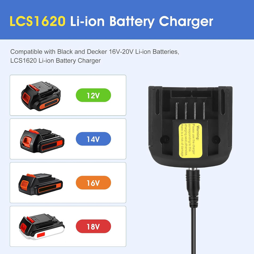 Ladegerät Kompatibel Mit Black & Decker, 18V/20V Lithium-Akku Lithium-Ionen-Ladegerät BL2018 BL2018-