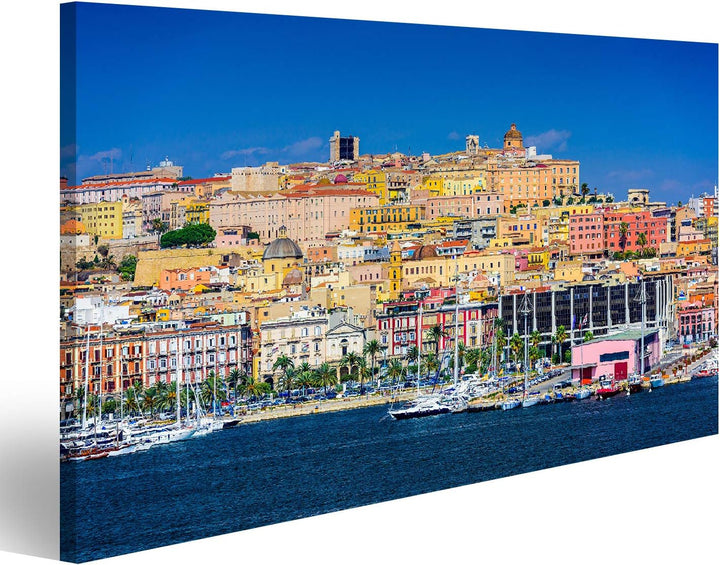 islandburner Bild auf Leinwand Cagliari Sardinien Italien Küsten Skyline Auf Das Mittelmeer Wandbild