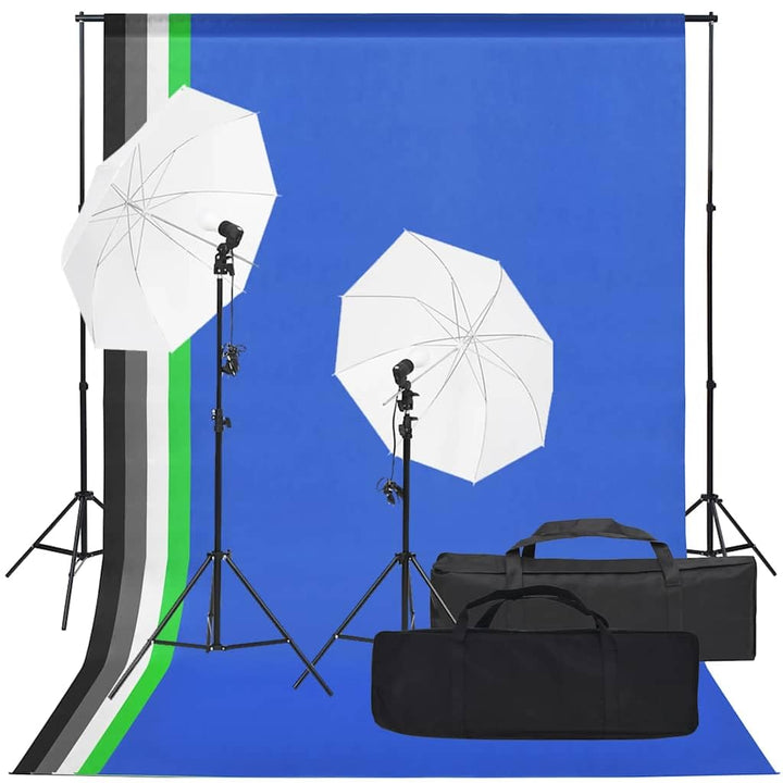 vidaXL Fotostudio-Set mit Beleuchtung und Hintergrund, Studio-Kit, Tageslicht-Lampe, Studio-Beleucht