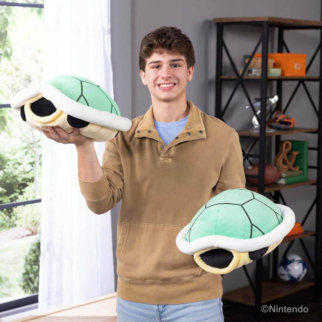Club Mocchi Mocchi Super Mario Green Shell Mega-Plüschfigur, 38,1 cm – Super-Mario-Sammelspielzeug f