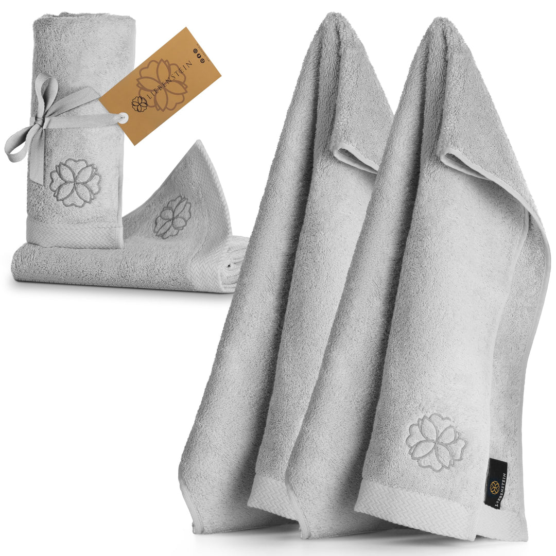 Liebenstein® Premium Handtuch Set - in hellgrau - 2 Duschtücher 70x140 cm und 2 Handtücher 50x100 cm