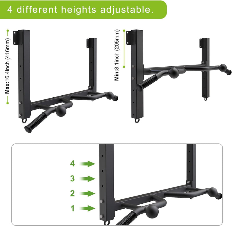Kipika Multifunktionale Balken montierte Klimmzugstange, 4 Stufen der Höhenverstellung, Multi-Winkel