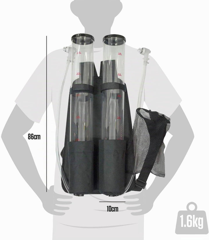 Doppelte Biergiraffe Jet Pack | Getränkespender | Rucksack | Premium Qualität | 2 Tanks | 2 x 3L Get