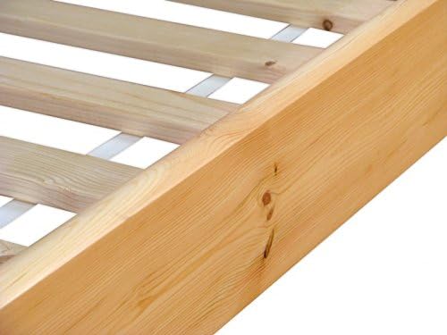 Erst-Holz® Einzelbett Kiefer Natur 80x200 Massivholzbett Futonbett Jugendbett Rollrost 60.35-08