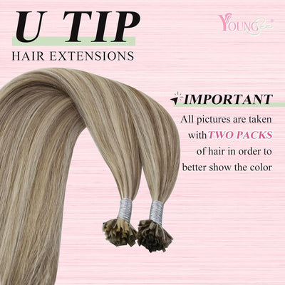 YoungSee Bonding Extensions Echthaar 40 cm Extensions Echthaar Bondings 1g Extensions Bondings Echth