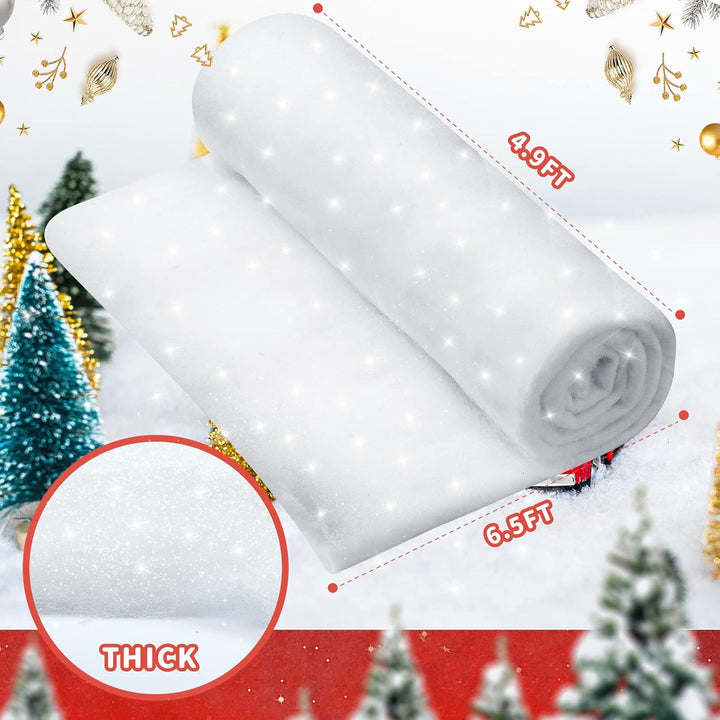 Hestya Weihnachten Schneedecken Rolle für Verschneite Dekoration Weiss Glitzer Weihnachtsdecke Kunst