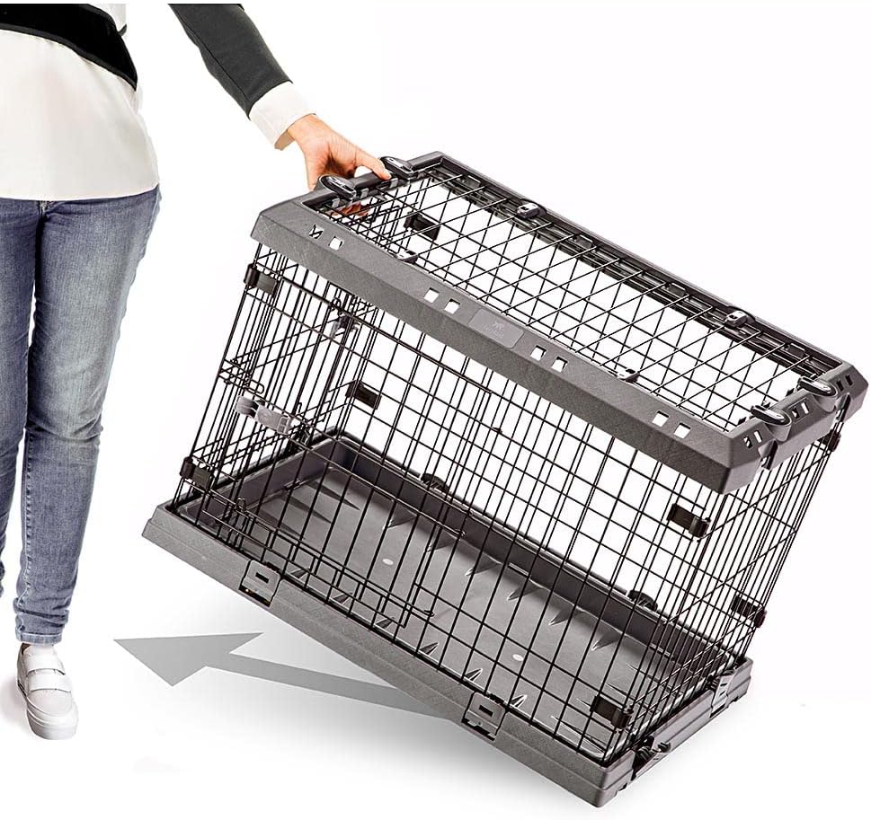 Zusammenklappbarer Käfig für kleine Hunde Superior 75 Metallzaun, mit Separator, Doppelverriegelung