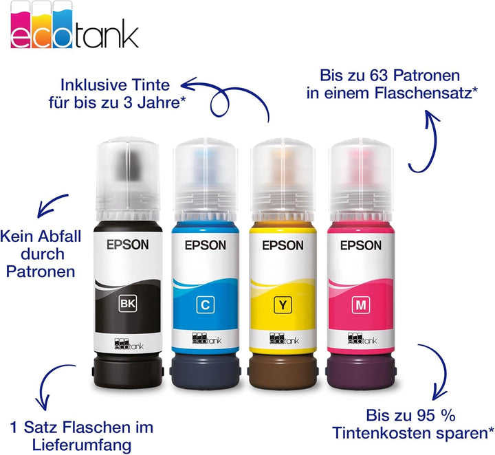 Epson EcoTank ET-2922 | Für vielbeschäftigte Haushalte | Wi-Fi | A4 | Drucken, Kopieren, Scannen | L
