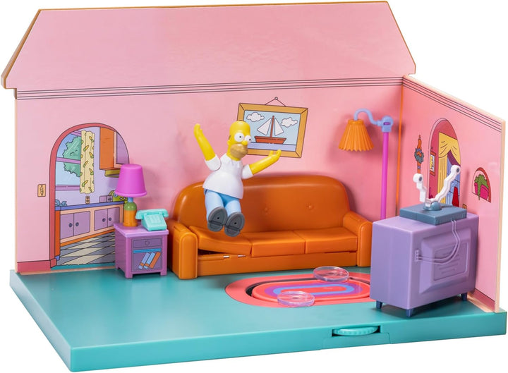 DIE Simpsons Wohnzimmer-Diorama-Haus-Spielset von JAKKS Pacific, inkl. 6 cm grosser Homer-Figur und