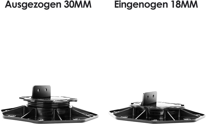 Sonnewelt Stelzlager höhenverstellbar Terrassenlager 10 Stück für die Unterkonstruktion,von 18-30mm