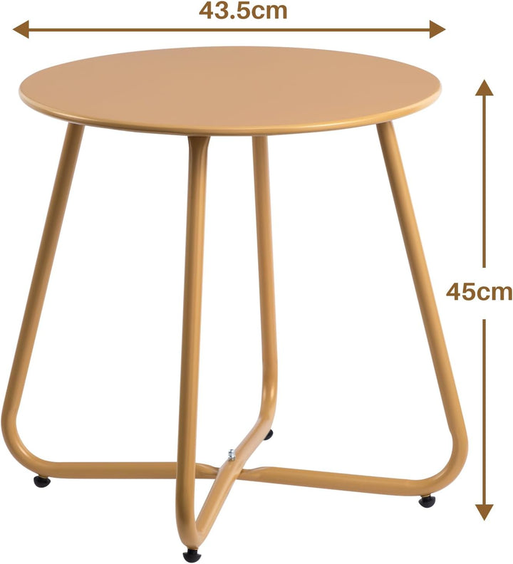 HollyHOME Beistelltisch Outdoor Balkontisch, Runder Gartentisch Kleiner Beistelltisch Kaffeetische N