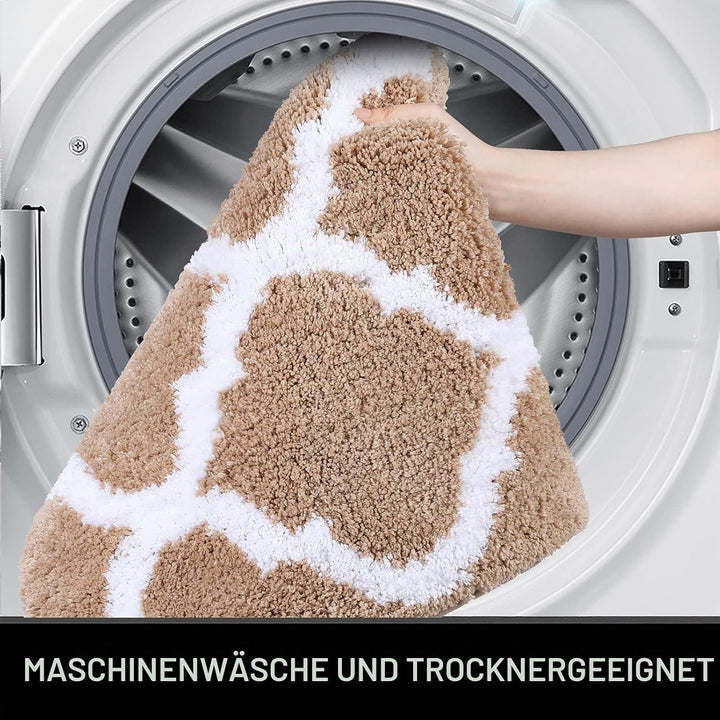 Homaxy rutschfeste WC-Vorleger Waschbar WC Teppich Klovorleger mit Ausschnitt Weiche Hochflor Toilet