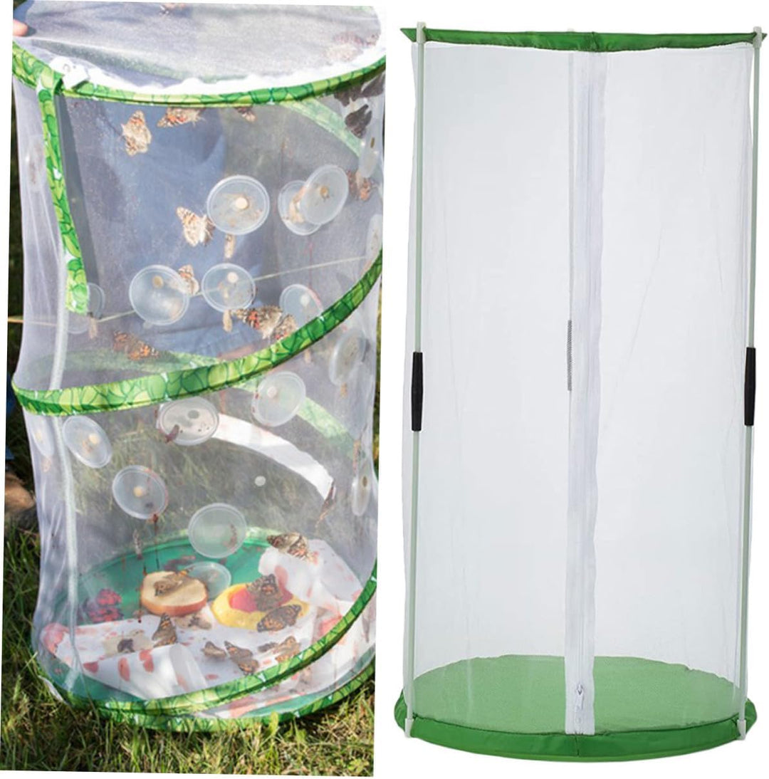 Yardwe Schmetterlingskäfig Tragbarer Käfig Für Schmetterlingszucht Hochtransparenter Netzkäfig 30x60