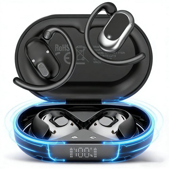 Open Ear Kopfhörer Bluetooth 5.4, 2026 Bluetooth Kopfhörer mit 14,2 mm Treiber, 36Std Ohrhörer Tiefe