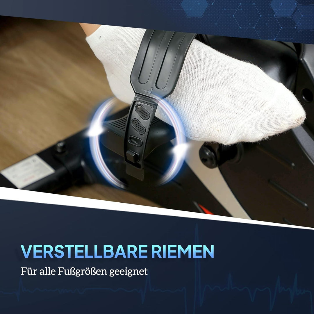 SPORTNOW Pedaltrainer leiser Mini Heimtrainer mit 8 Stufen Magnetwiderstand LCD-Display tragbar Bein
