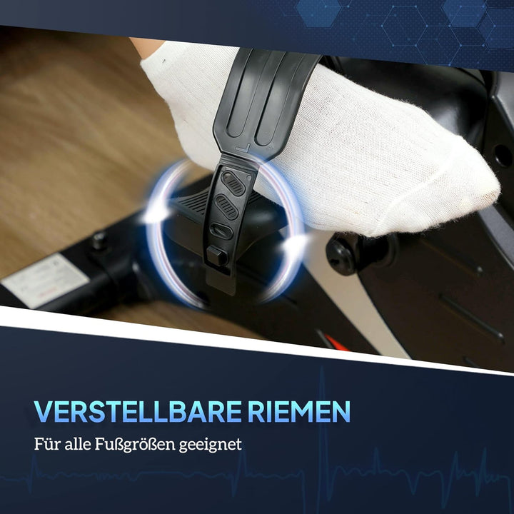 SPORTNOW Pedaltrainer leiser Mini Heimtrainer mit 8 Stufen Magnetwiderstand LCD-Display tragbar Bein