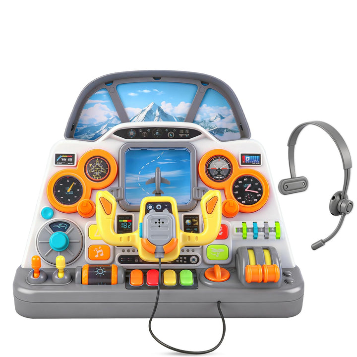 elzle Flugzeug Cockpit Armaturenbrett, Flugzeug Simulator Spielzeug Mit Licht Und Sound Für Kinder A