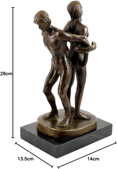 Gay Paar in akrobatischer Haltung - signiert von M. Nick - Männer Akt - Gay Bronzefigur - Deko - Woh