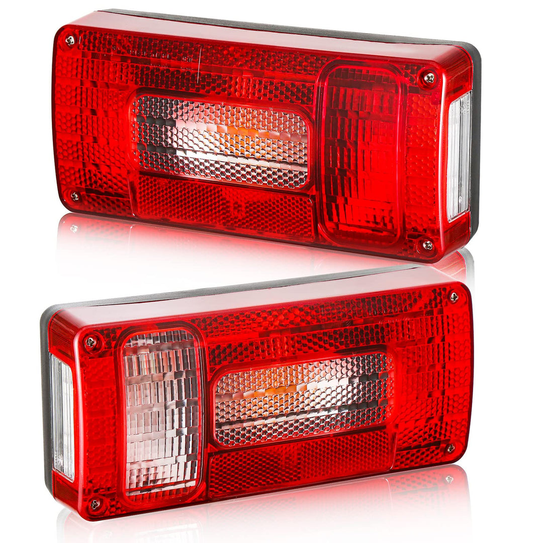 DARKGUARD Rückleuchten Satz Anhänger 12v,mit E4 Prüfzeichen,7Funktion 2pcs Halogen Rücklicht Anhänge