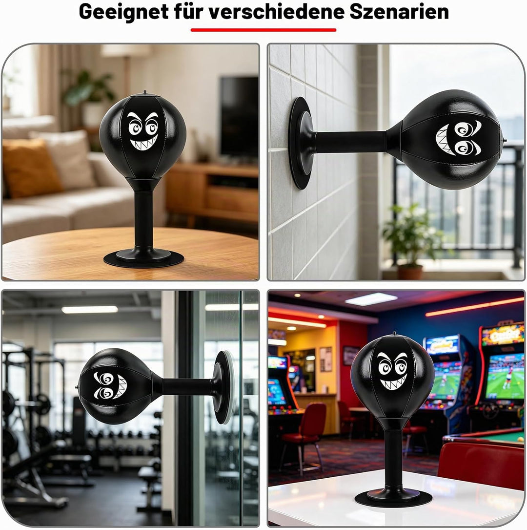 Punchingball Tisch, freistehender Desktop-Boxsack mit Saugnapf – zum Stressabbau für Büro &amp; Homeoffi
