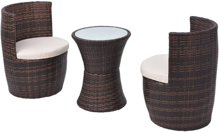 vidaXL Gartenmöbel 5-TLG. Poly Rattan Bistroset Balkonset Balkonmöbel Garnitur Braun, Braun