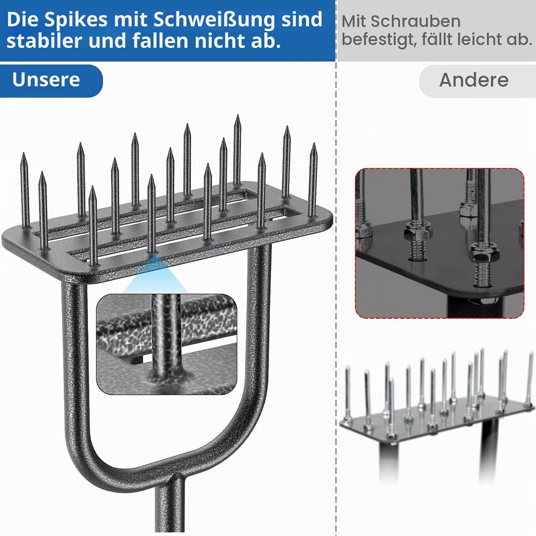 BeneLabel Rasenlüfter Spike, Manuell Rasen Belüfter Gardena Aerifiziergabel Gras Rasenspecht Rasenlo