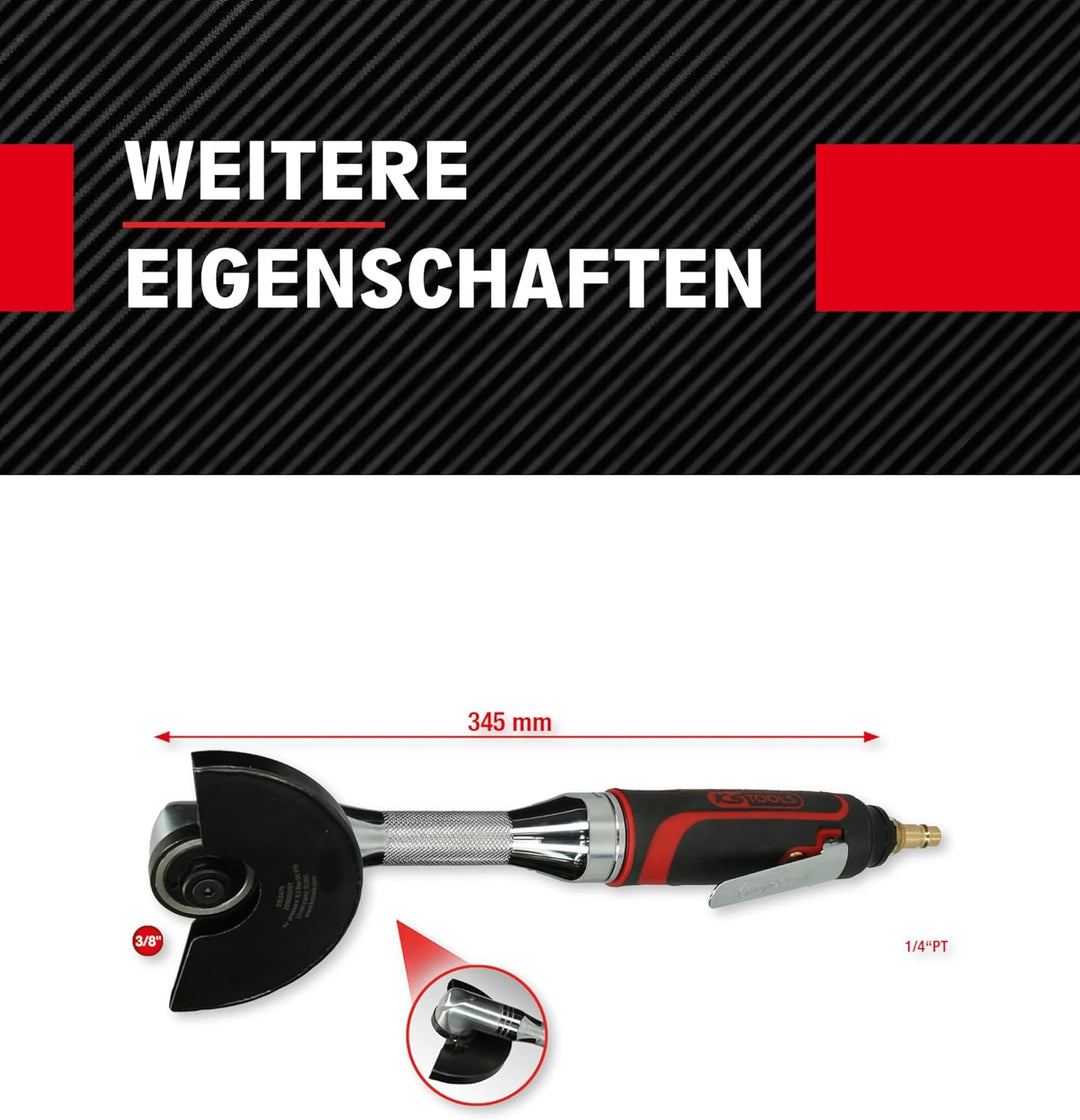 KS Tools Trenn-Stabschleifer Druckluft 3/8" 515.5475 I Druckluftschleifer mit Drehzahl-Regulierung &