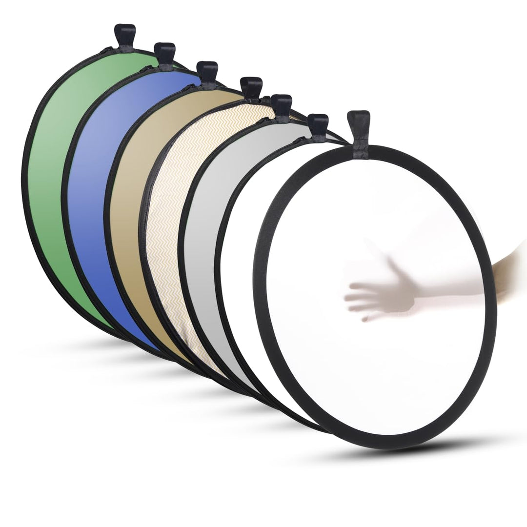 Walimex 7-in-1 Faltreflektor Set (107 cm, mit 7 verschiedenen Bezügen), 107 cm